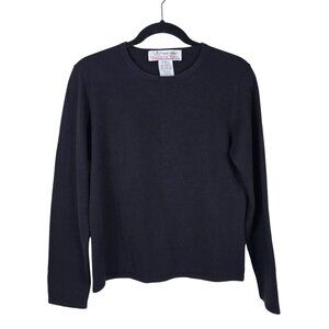 Queen Of Scots Womens Cashmere Sweater Size M Black Minimalist Capsule Cozy